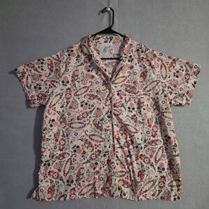 Vera Bradley Womens 2 Piece S/S Floral Pajama Top & Bottom Size 2XL